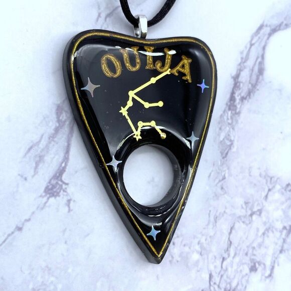 Aquarius Horoscope Constellation Ouija Planchette Necklace - Picture 2 of 11